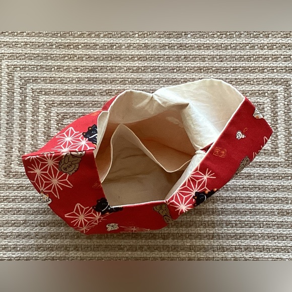 ALL NEW Japanese maneki neko textile wrist bag - Picture 5 of 14